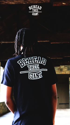 Behead Thee Giant outline logo tee